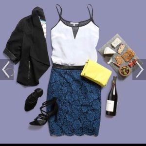 NWT Brixon Ivy Blue lace pencil skirt